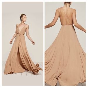 Reformation Tallulah plunge backless Wrap Dress maxi